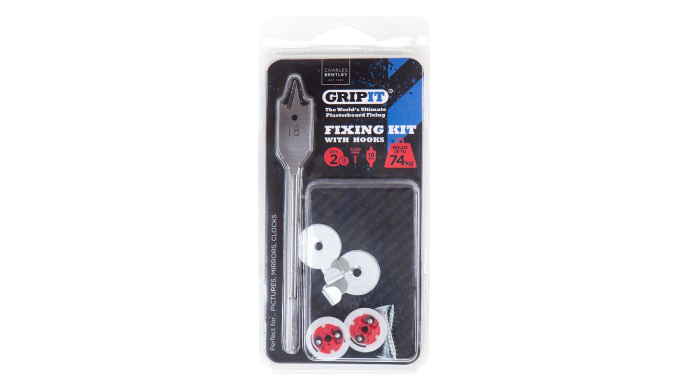 Gripit Red Stainless Steel Plasterboard Fixings, 18mm fixing hole diameter