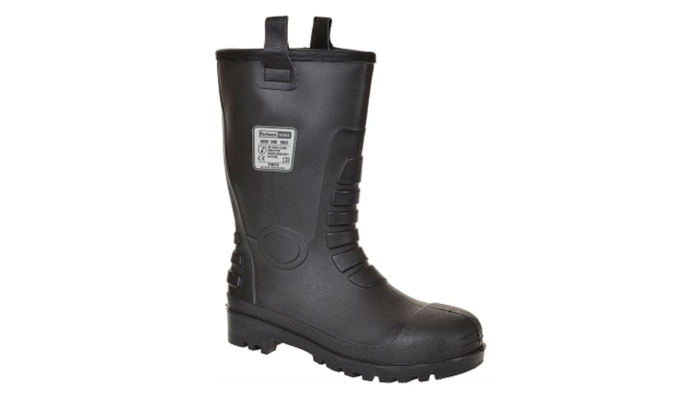 Portwest FW75 Black Steel Toe Capped Unisex Safety Boots, UK 13