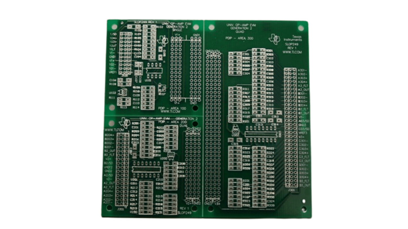 Texas Instruments OPAMPEVM-PDIP, Amplifier IC Development Kit Evaluation Board Evaluation Module for OPA4277-SP