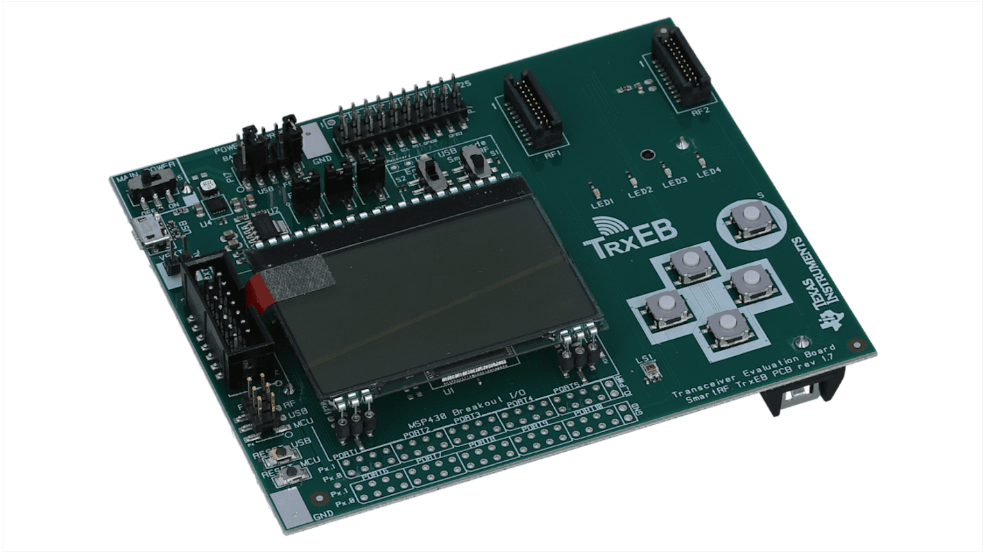 Placa de evaluación Transceptor RF Texas Instruments SMARTRFTRXEBK, frecuencia 2.4GHz