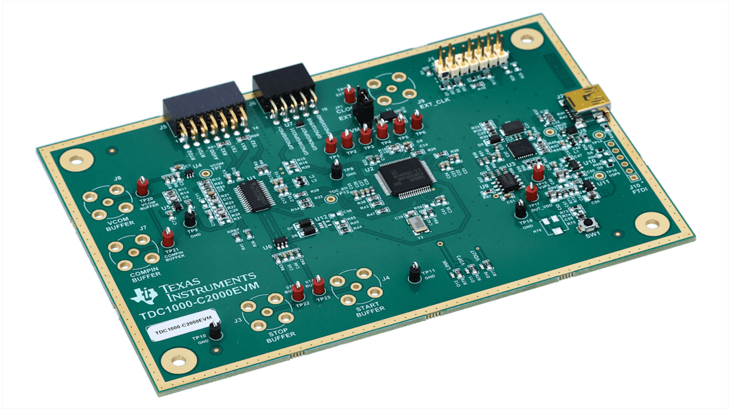 Vyhodnocovací sada snímačů, klasifikace: Vyhodnocovací deska for TDC1000, pro použití s: TDC1000 Evaluation Module