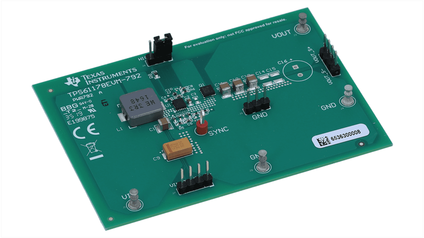 Texas Instruments Fully-Integrated Synchronous Boost Evaluation Module Boost Converter for TPS61178 for TPS61178