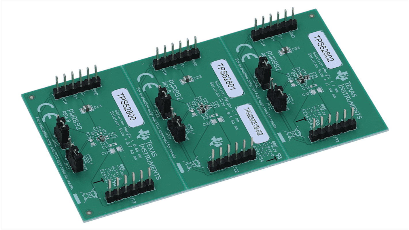 Texas Instruments 評価ボード, 評価モジュール, ステップダウンコンバータ, TPS62800 用, TPS62800EVM-892