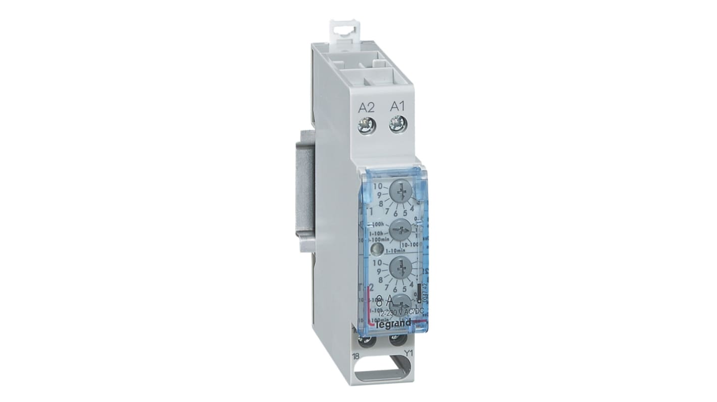 Timer Relay Legrand, intervallo 0.1 → 360000s, Guida DIN