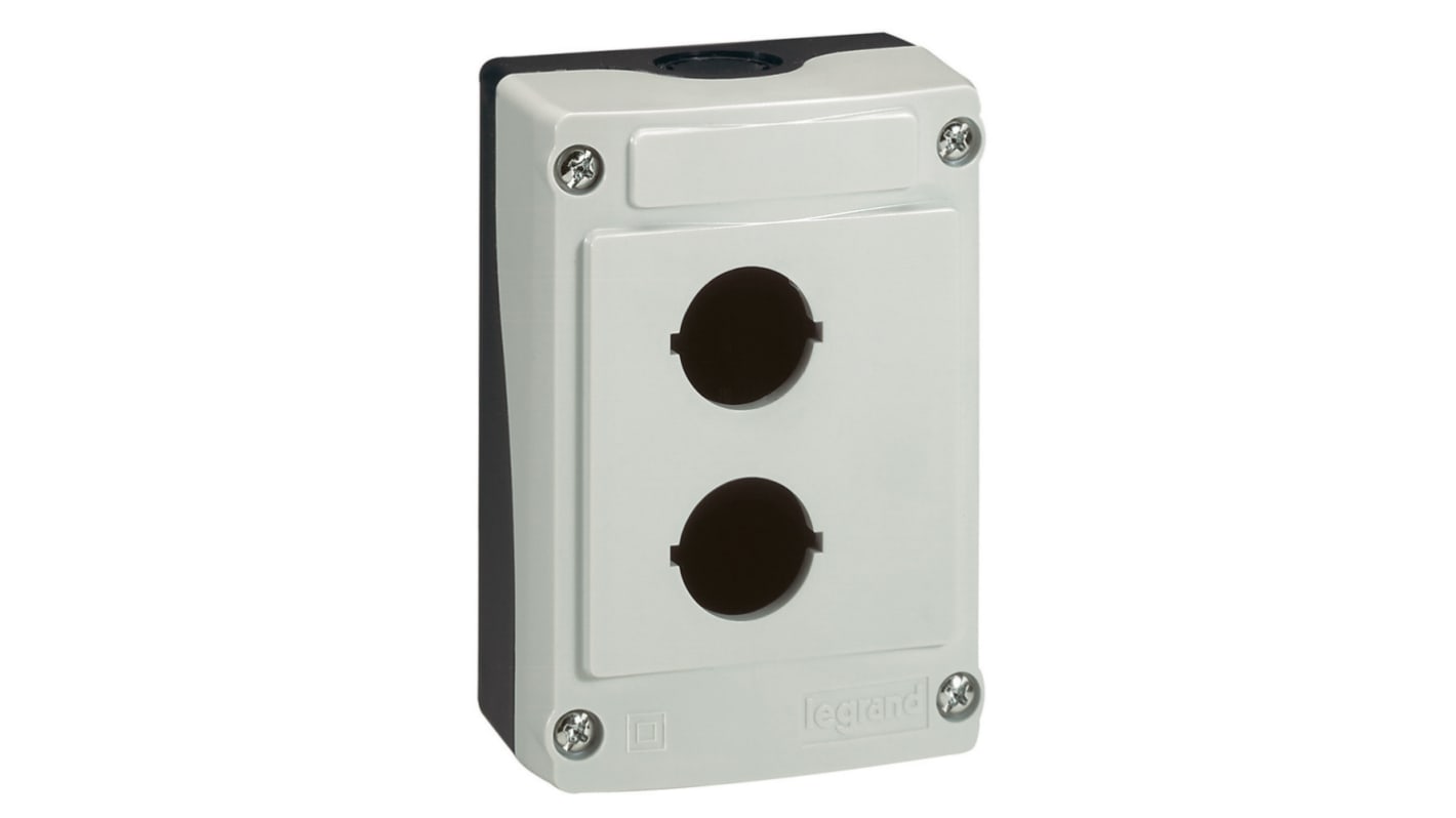 Legrand Steuerstation Leergehäuse, 2 x Ø 22.5mm, Grau, Kunststoff
