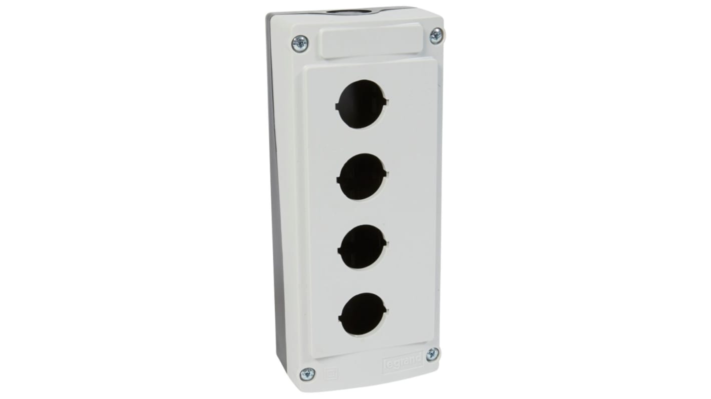 Legrand Grey Plastic Empty Control Station - 4 Hole 22.5mm Diameter