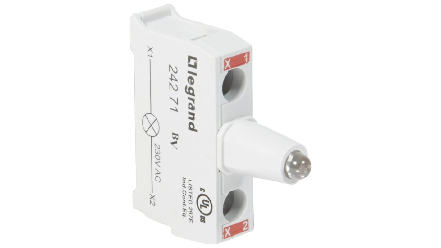 Legrand ACS Series Light Block for Use with Button Box, 23oV, Red Light