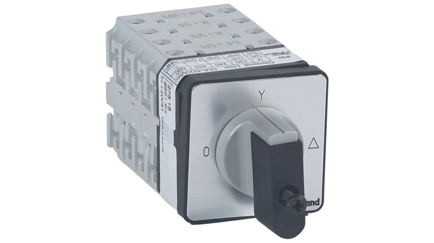 Interruptor de leva, 3 Posiciones, tensión máx. 690V (Volts), corriente máxima 20A