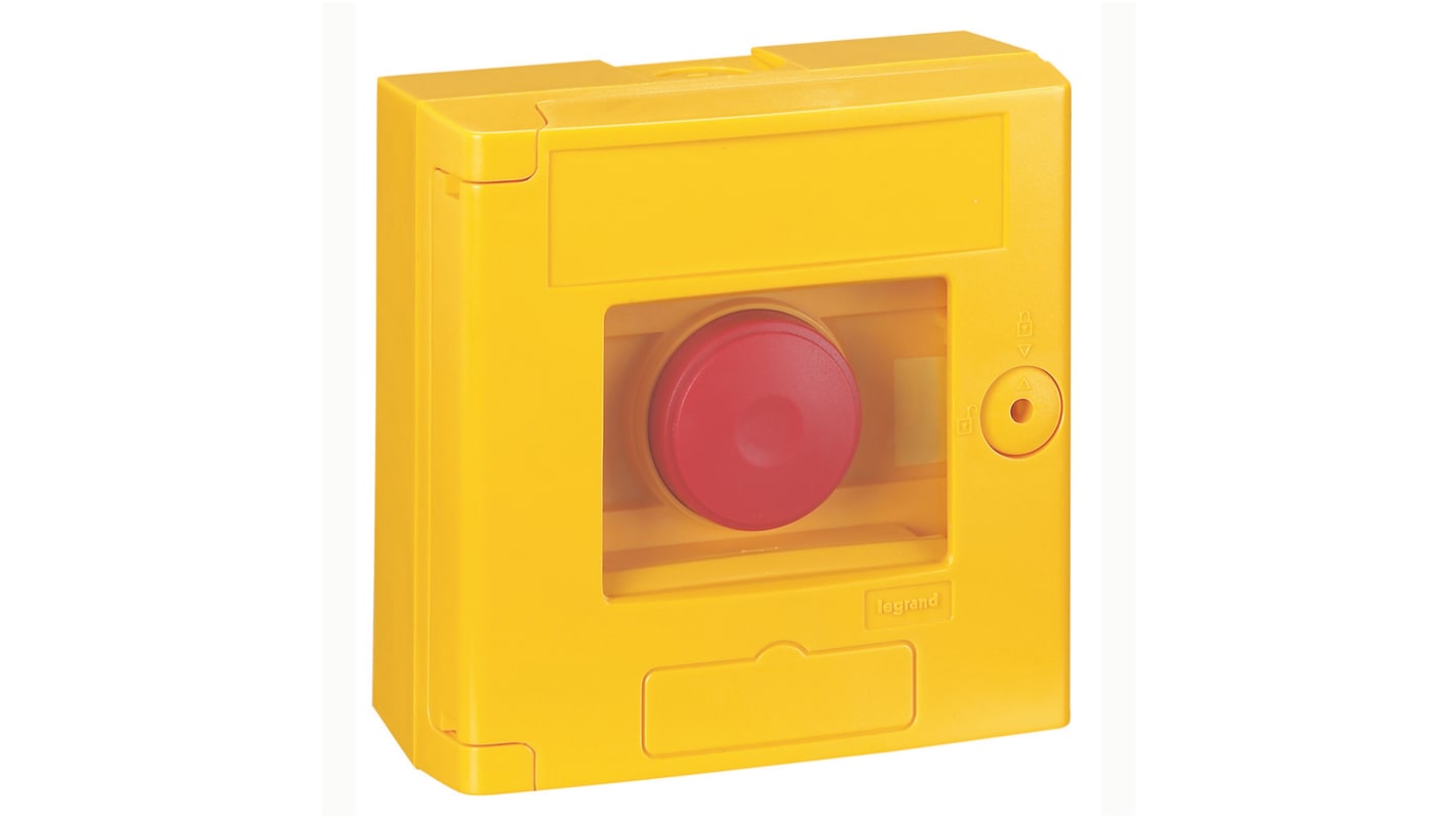 Legrand Yellow Emergency exit unlocking box, Break Glass Operated