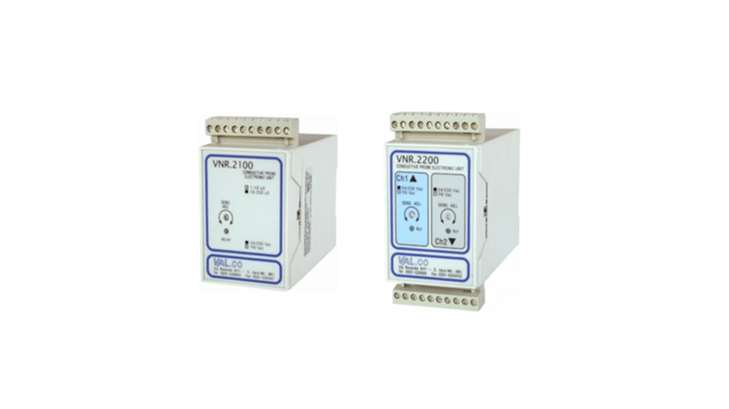 RS PRO Conductive Level Controller - 35 mm DIN rail, 230 V ac Conductive Probe Input SPDT Relay