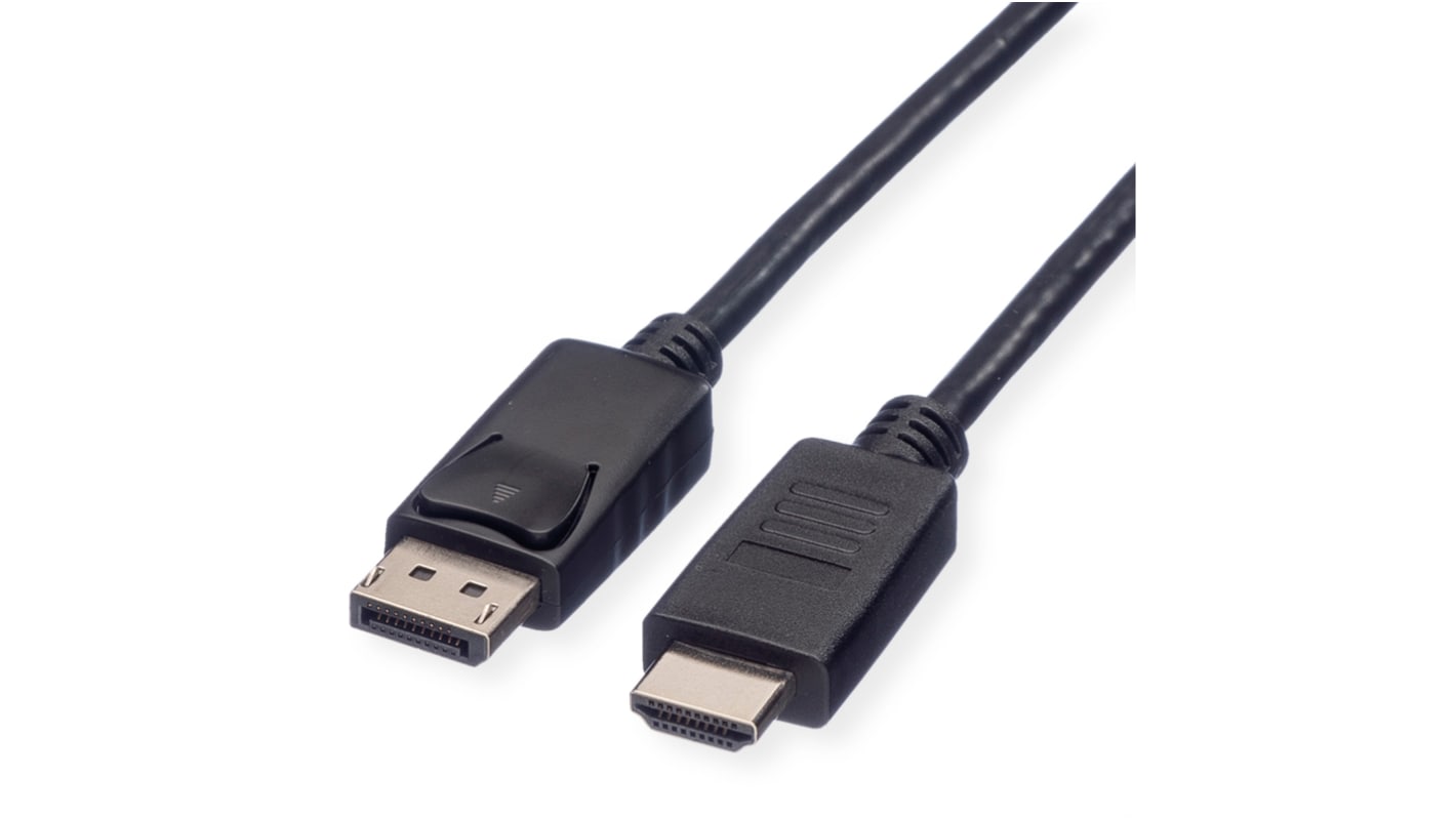 Roline Male DisplayPort to Male HDMI Display Port Cable, 4096 x 2560, 1.5m
