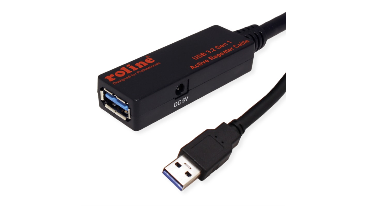 Roline USB 3.2, Female USB A to Male USB A, 10m