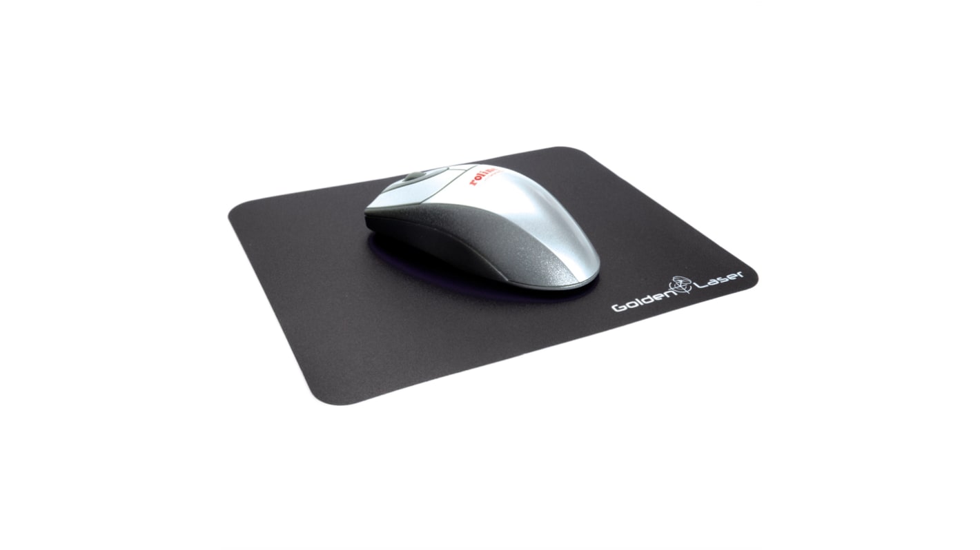 Roline Black Rubber Mouse Pad 220 x 180 x 0.4mm 0.4mm Height