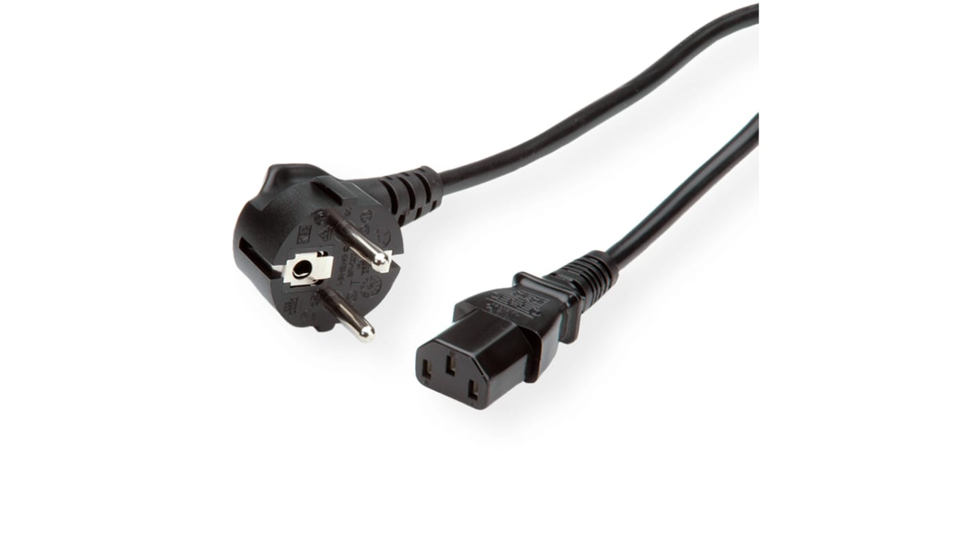 Roline Netzkabel, A CEE 7/7 / Stecker gerade, B IEC C13 / Buchse gerade, 10 A, 1.8m,  250 V