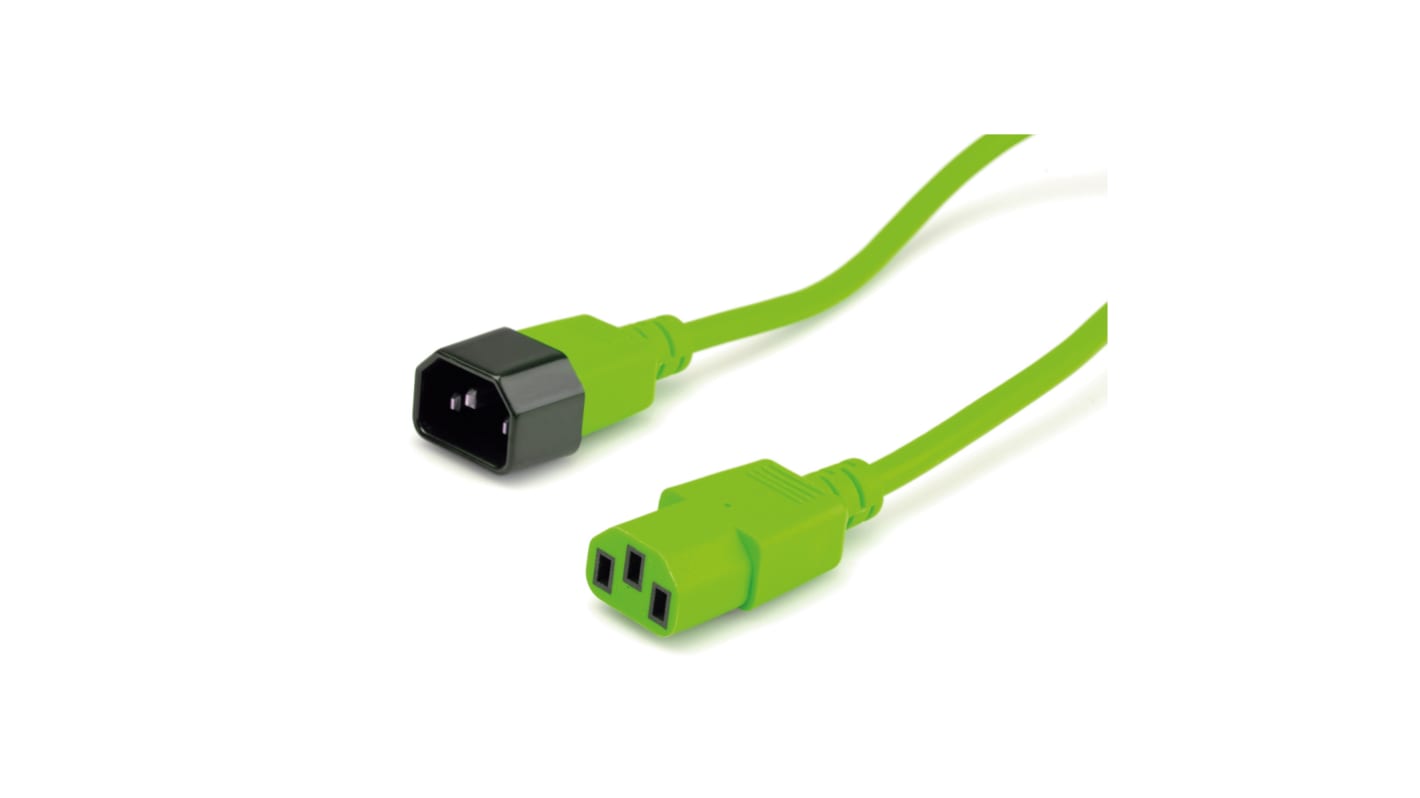Roline Straight IEC C14 Plug to Straight IEC C13 Socket Power Cable, 800mm