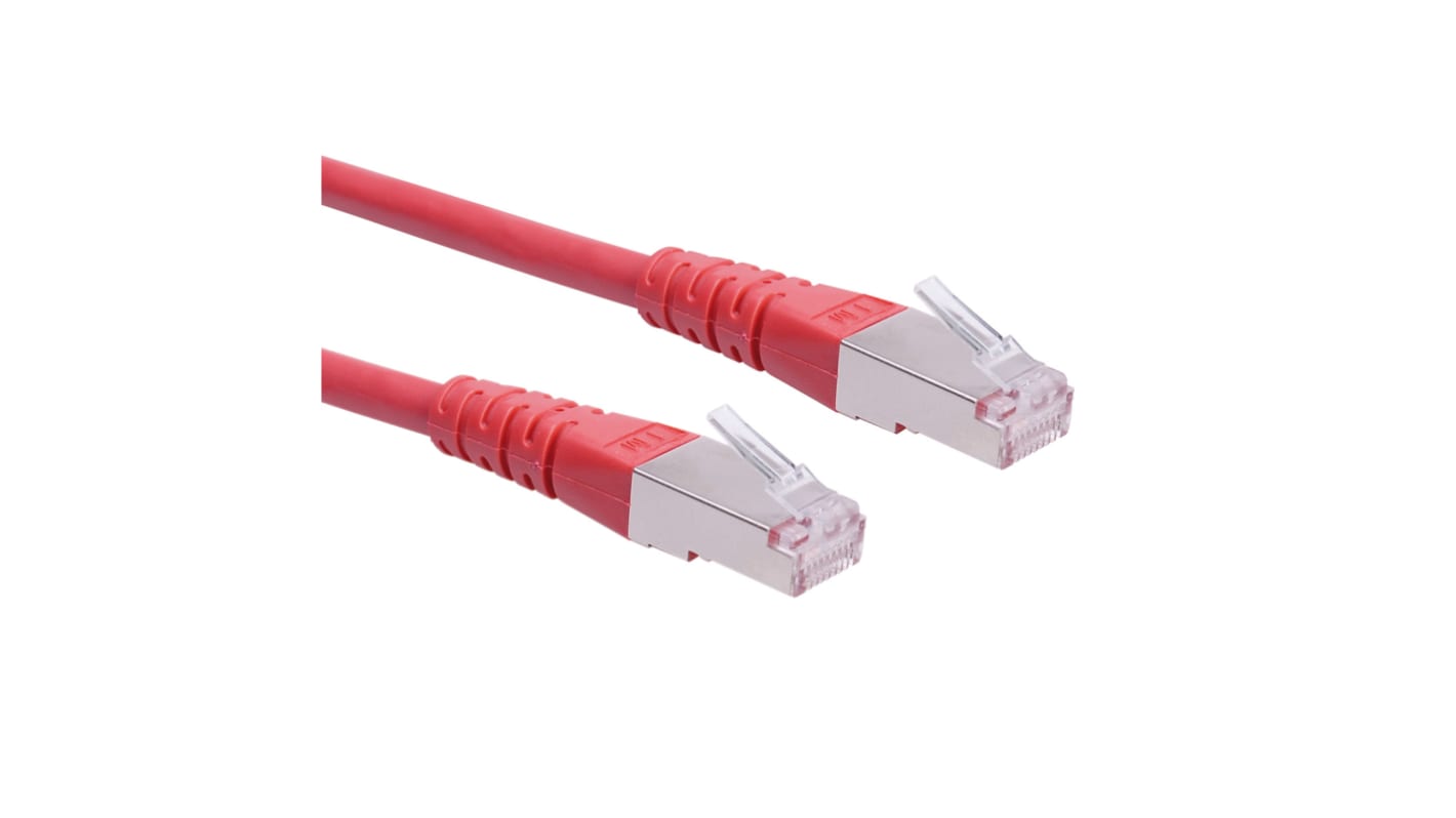 Cable Ethernet Cat6 S/FTP Roline de color Rojo, long. 300mm, funda de PVC