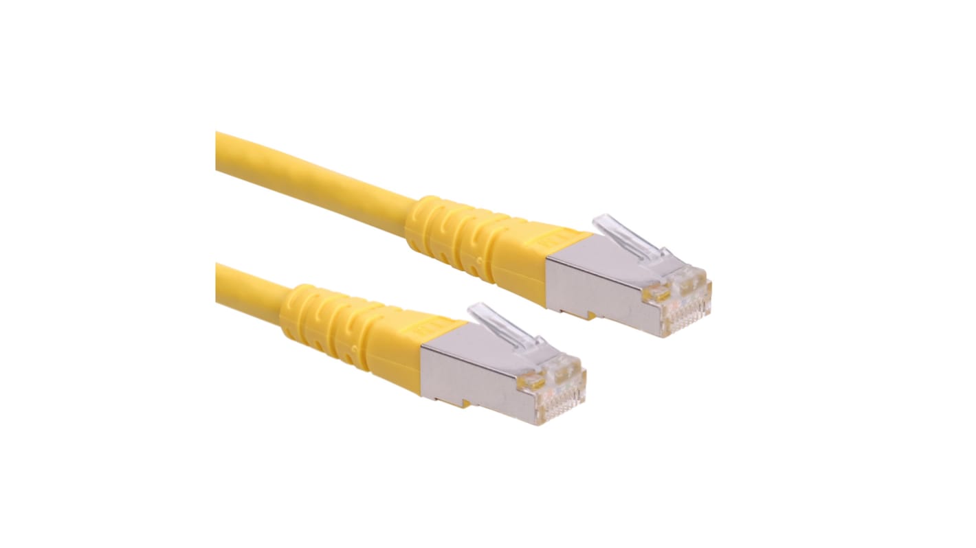 Cable Ethernet Cat6 S/FTP Roline de color Amarillo, long. 500mm, funda de PVC