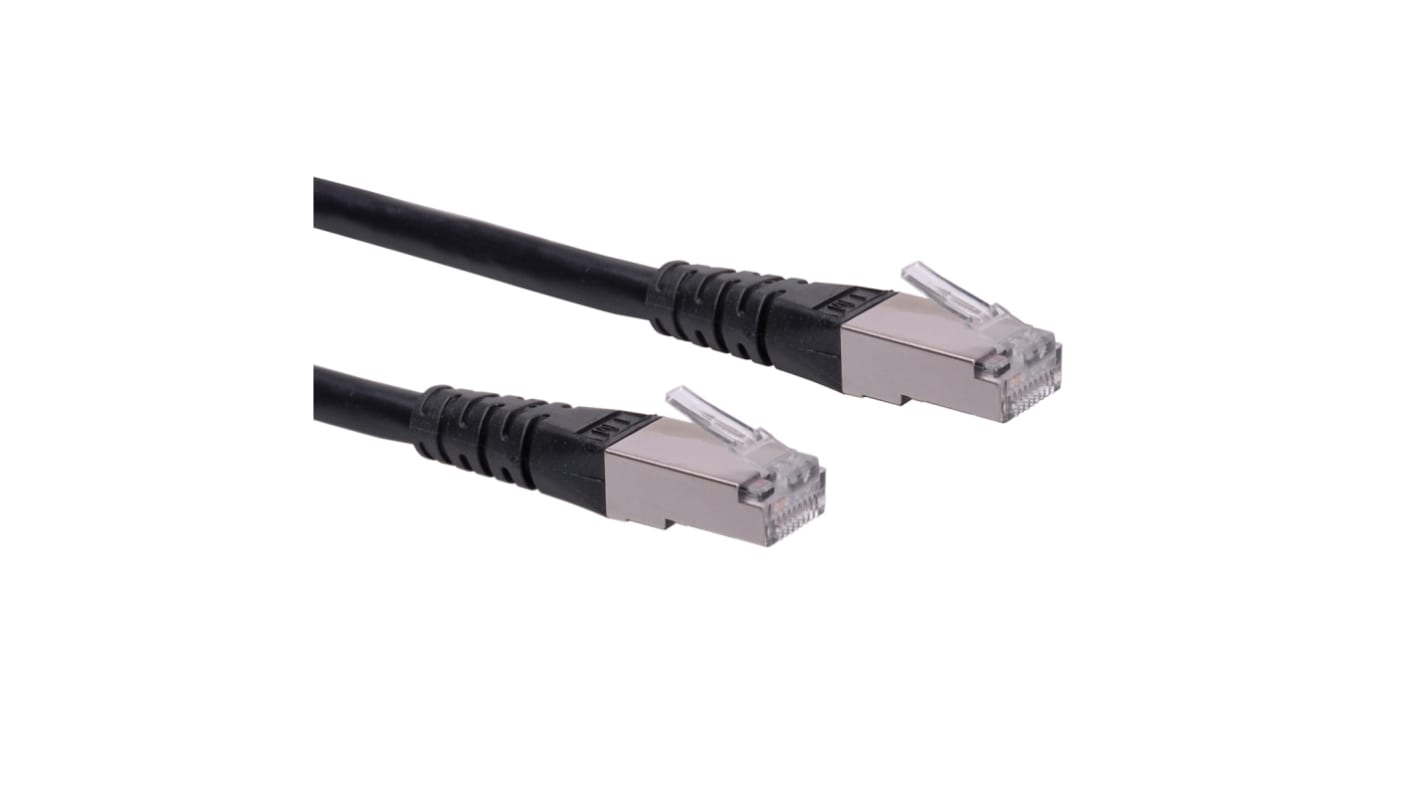 Roline, 5m Cat6, Black RJ45 to Male RJ45 Male, S/FTP, Terminated PVC Sheath
