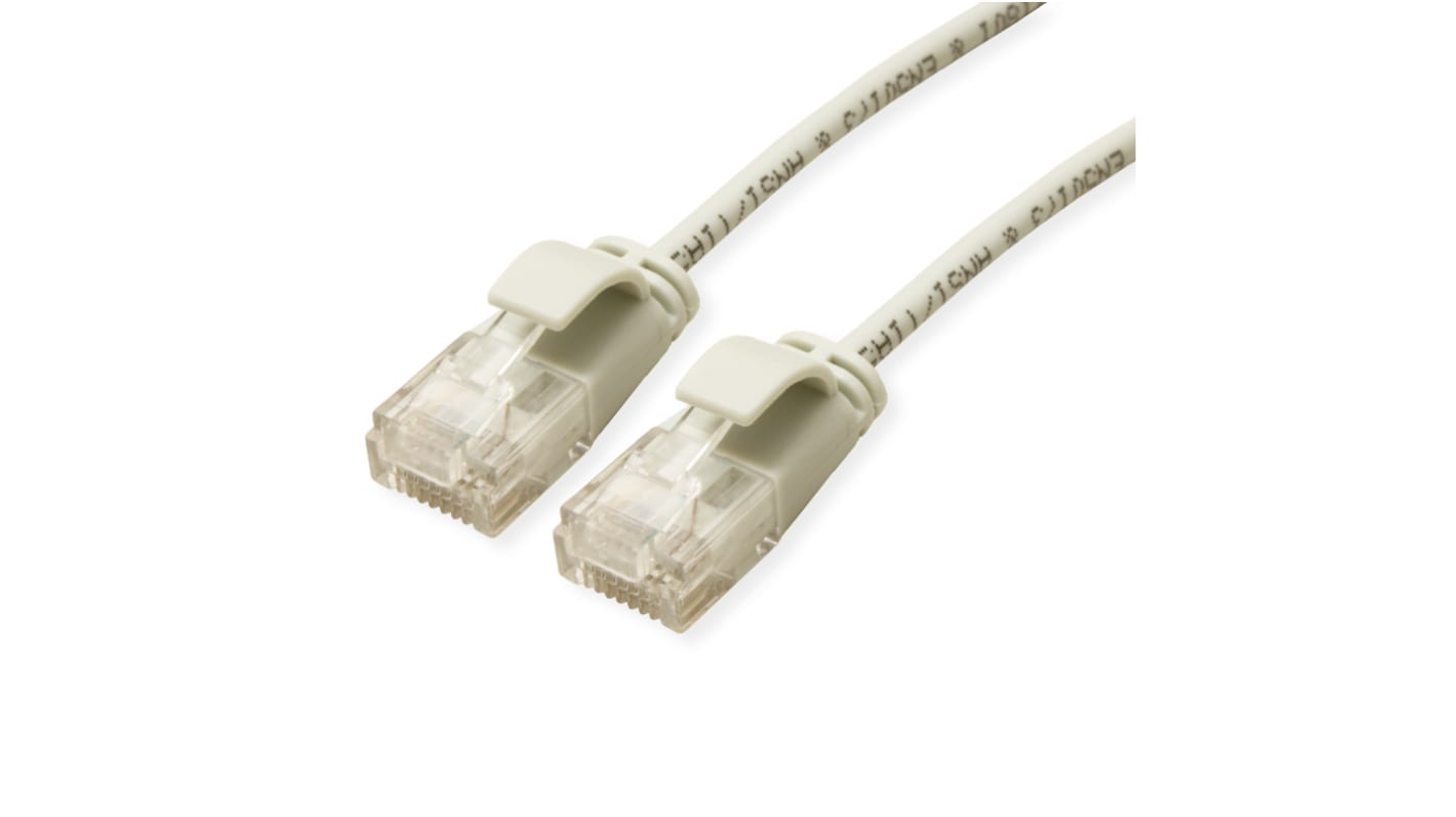 Roline, 1m Cat6a, Grey RJ45 to Male RJ45 Male, UTP Unshielded, Terminated LSZH Sheath