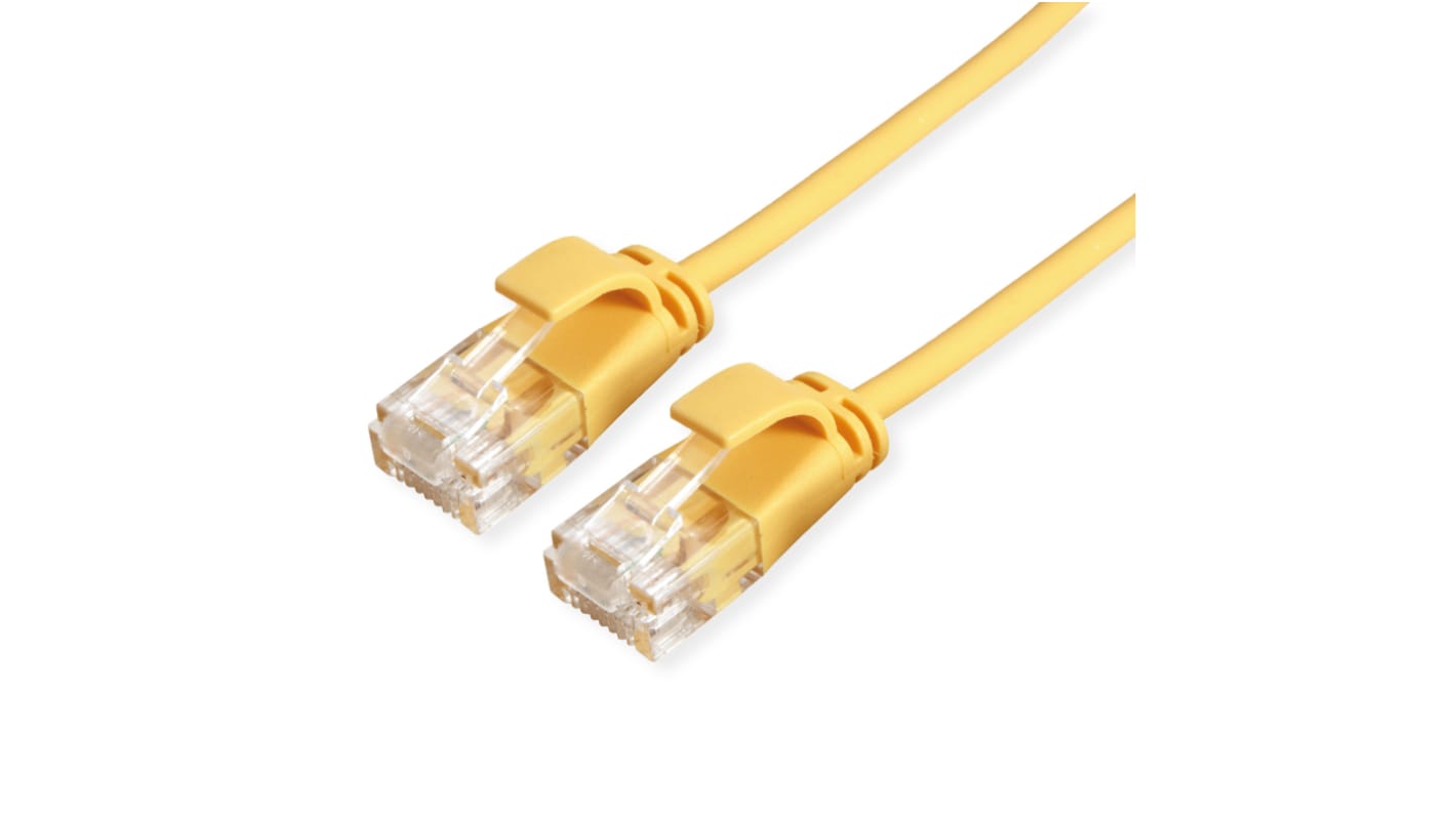Roline Ethernetkabel Cat.6a, 300mm, Gelb Patchkabel, A RJ45 UTP Stecker, B RJ45, LSZH