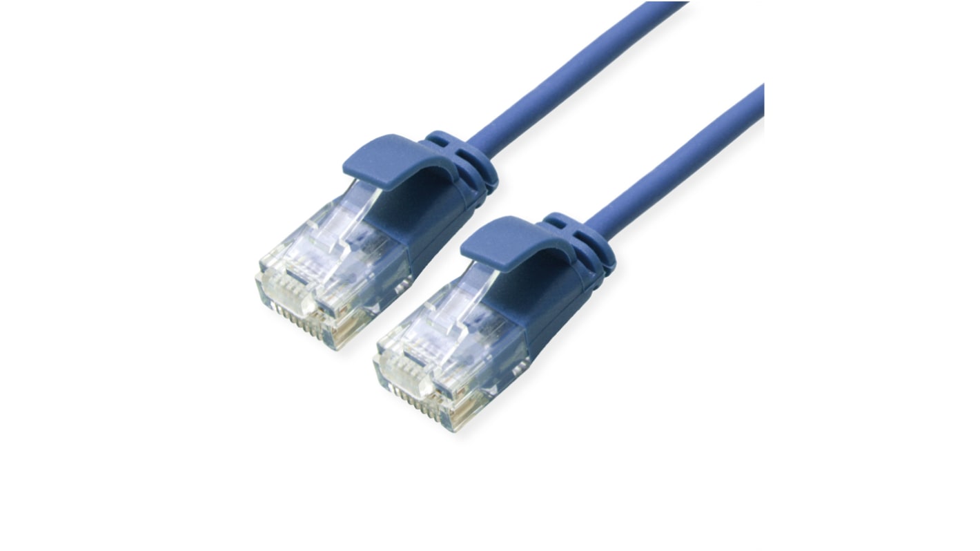 Roline Cat6a Straight Male RJ45 to Straight Male RJ45 Ethernet Cable, UTP, Blue LSZH Sheath, 3m