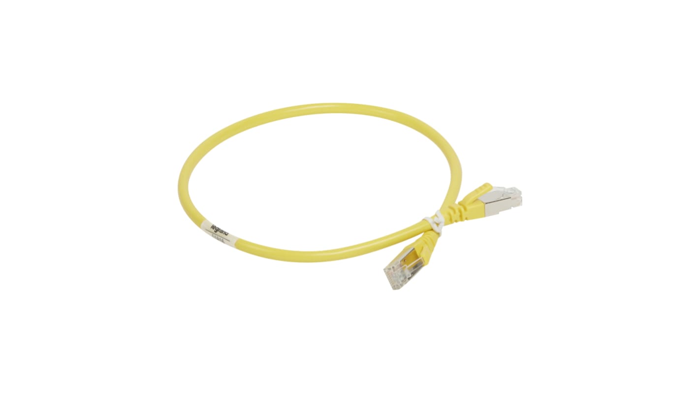 Legrand Cat6a Straight RJ45 to Straight RJ45 Ethernet Cable, F/UTP, Yellow PVC Sheath, 500mm