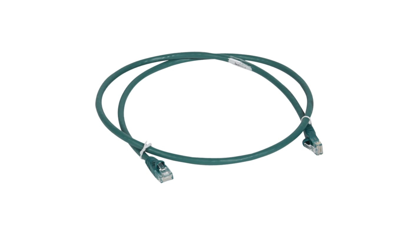 Legrand Cat6 Straight RJ45 to Straight RJ45 Ethernet Cable, U/UTP, Green, 2m