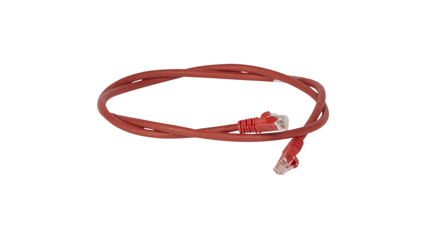 Legrand Cat6 Straight RJ45 to Straight RJ45 Ethernet Cable, U/UTP, Red, 3m