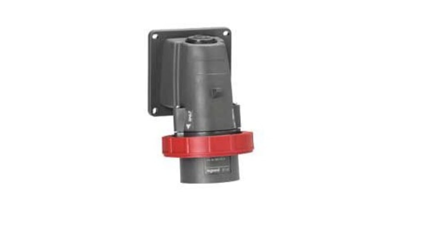 Legrand, Hypra IP67 Red 3P+E Angled Industrial Power Plug, Rated At 32A, 415 V No