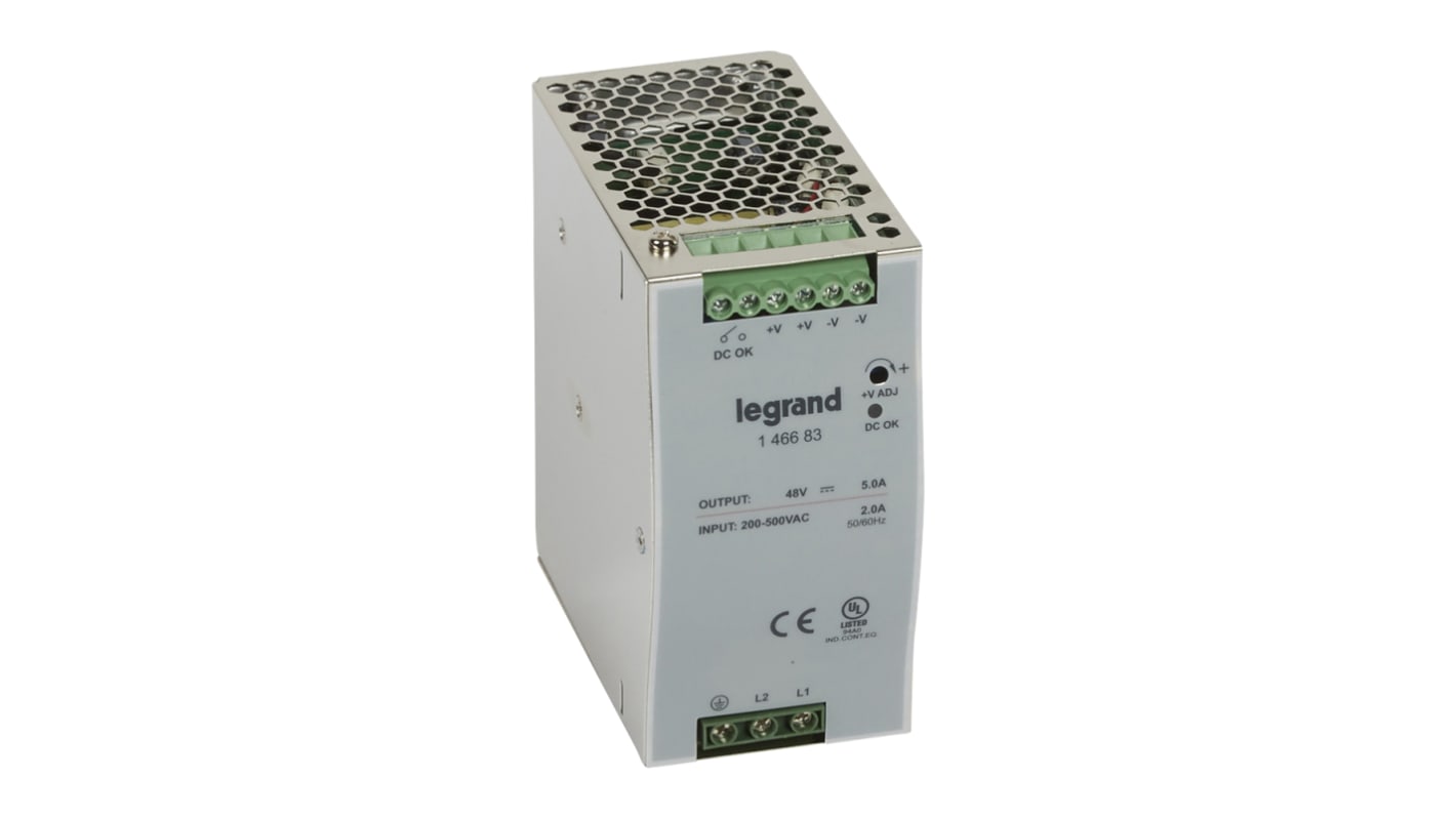 Legrand Switching Power Supply, 1 466 83, 48V dc, 5A, 240W, 200 → 500V Input Voltage