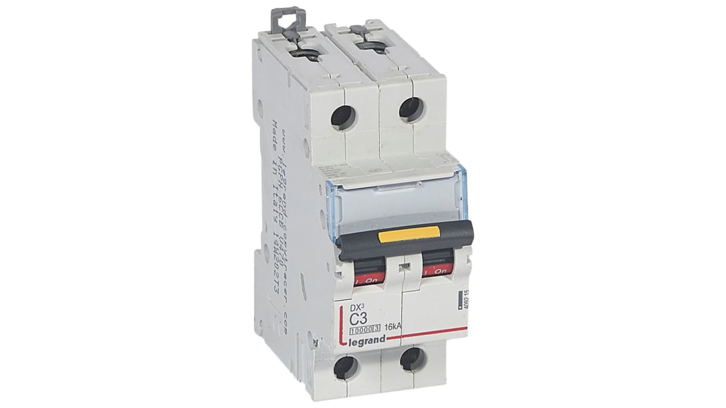 Legrand DX3 Circuit Breaker - 2 Pole 400V Voltage Rating, 3A Current Rating