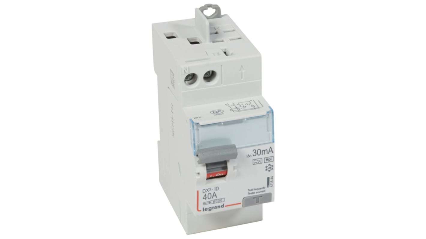 Legrand RCCB, 40A, 2 Pole, 30mA, Type F, 230V