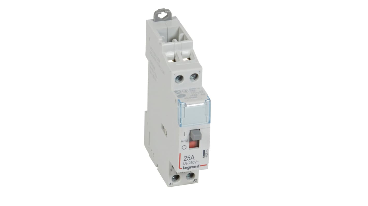 Legrand Contactor, 24 V Coil, 2-Pole, 25 A, 3 kW, 2NO