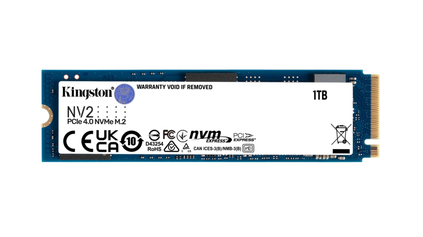 Kingston NV2, M.2 2280 Intern SSD PCIe Gen 4.0 x4 NVMe, 3D TLC, 1 TB, SSD