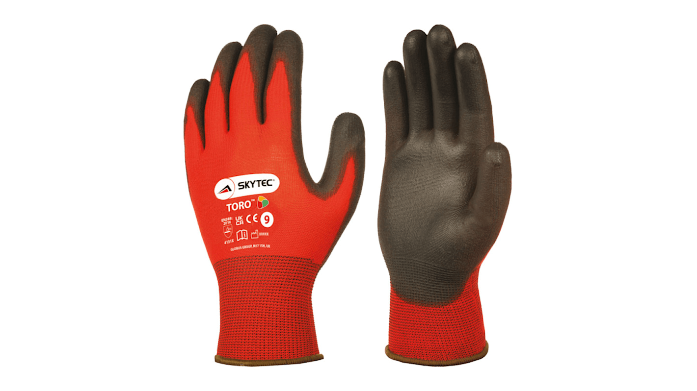 Skytec TORO Abrasion Resistant Gloves, Size 8, Polyurethane Coating