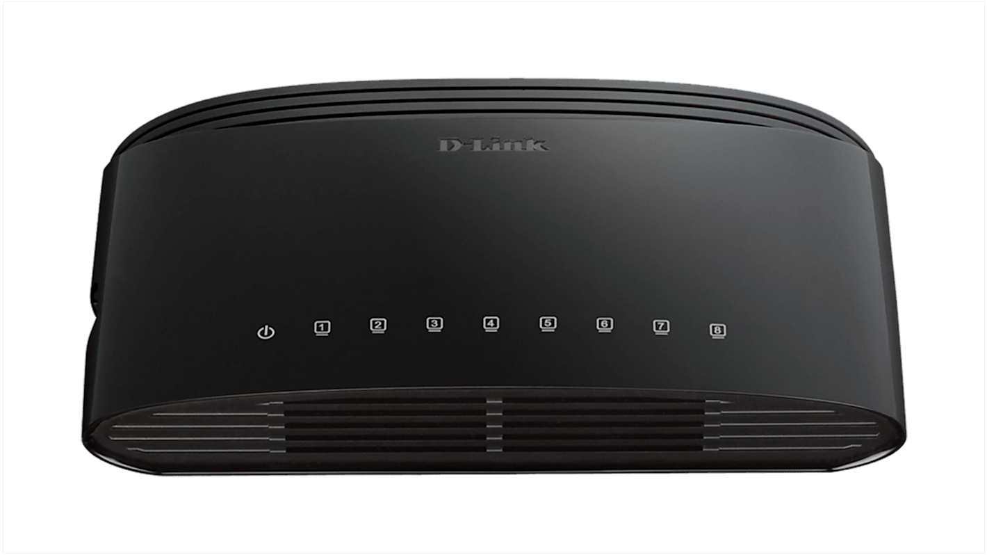 D-Link Nicht verwalteter Fast-Ethernet-Desktop-Switch mit 8 Anschlüssen Netzwerk Switch Desktop 8-Port Unmanaged