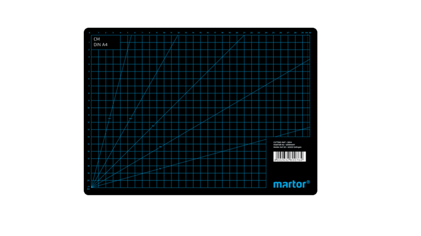 MARTOR Schneidematte, 320mm x 230mm, Schwarz, 10mm