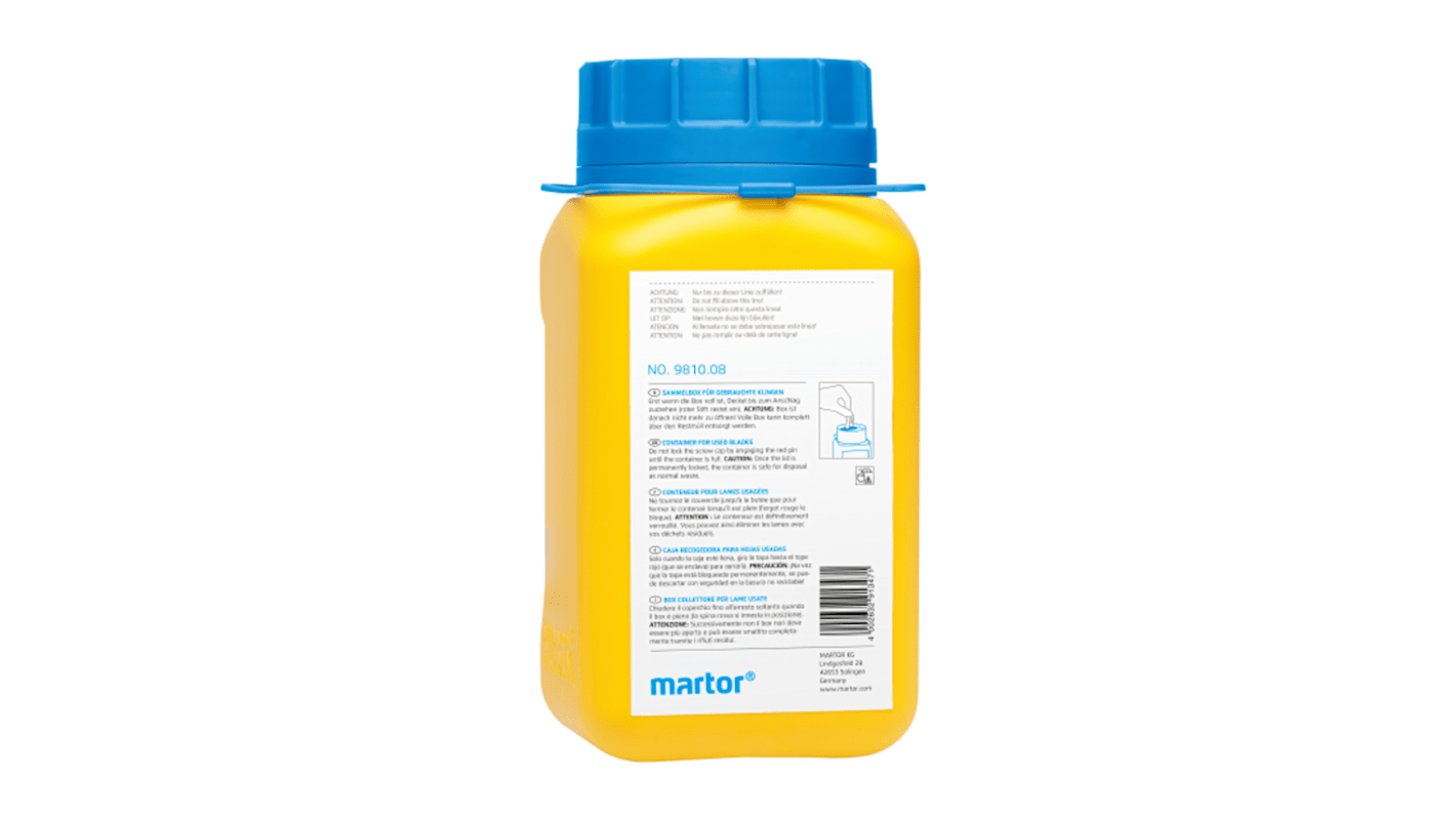 MARTOR Plastic Storage Bin x 105mm x 210mm, Yellow