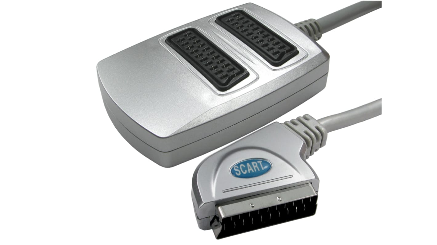 RS PRO 影音连接适配器, SCART 公头 (1)转2 x SCART, 直向