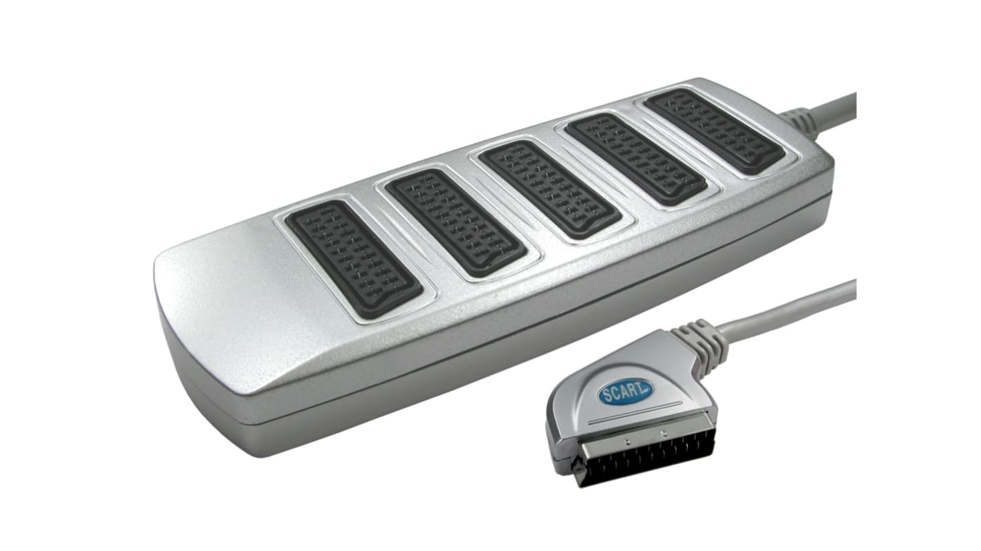 RS PRO A/V Connector Adapter, Male SCART to Female 5 x SCART