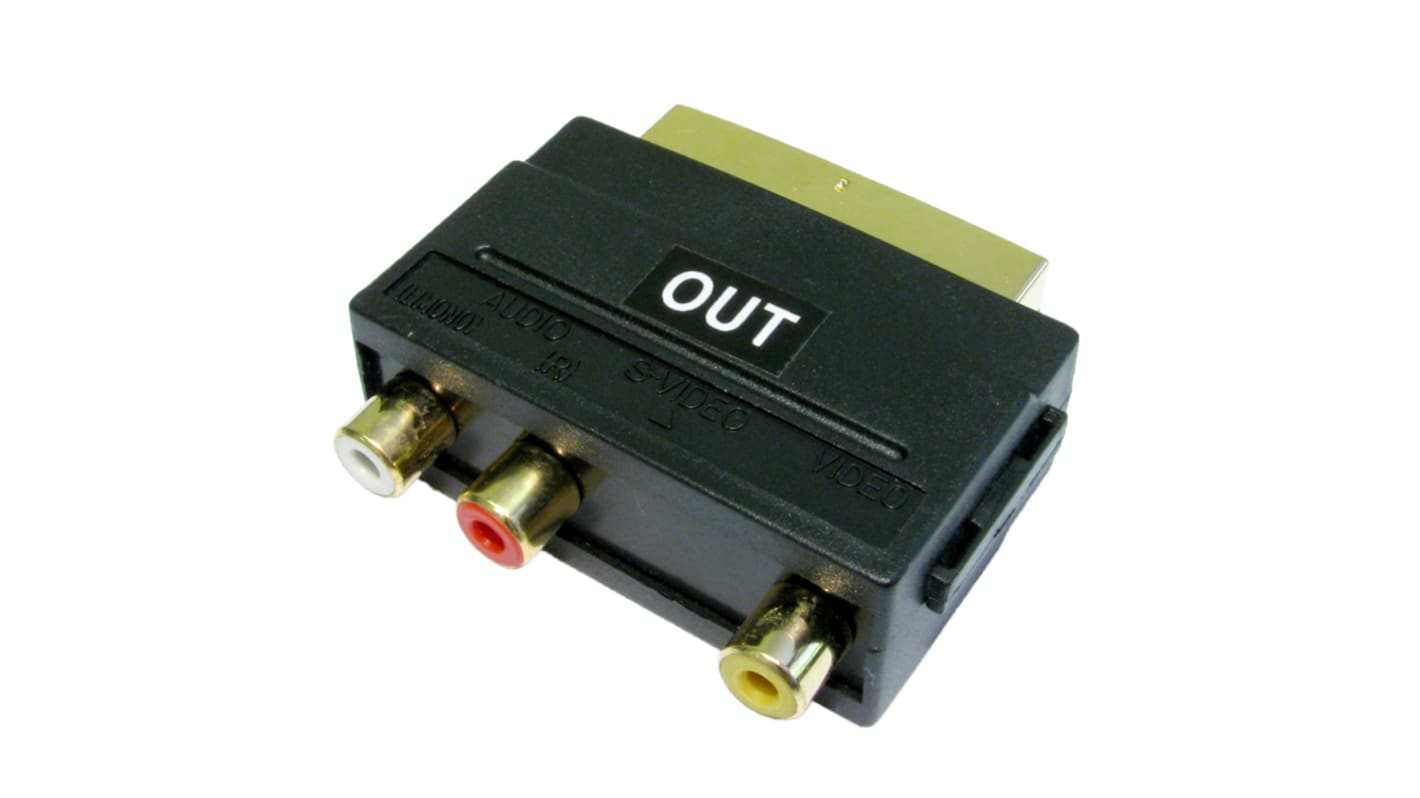 RS PRO A/V Connector Adapter, Male SCART to Female 3 x RCA