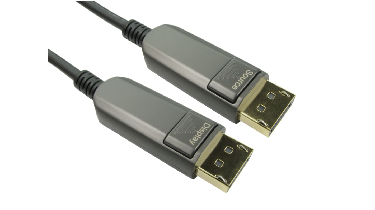 Cable DisplayPort negro RS PRO, con. A: DisplayPort macho, con. B: DisplayPort macho, long. 20m