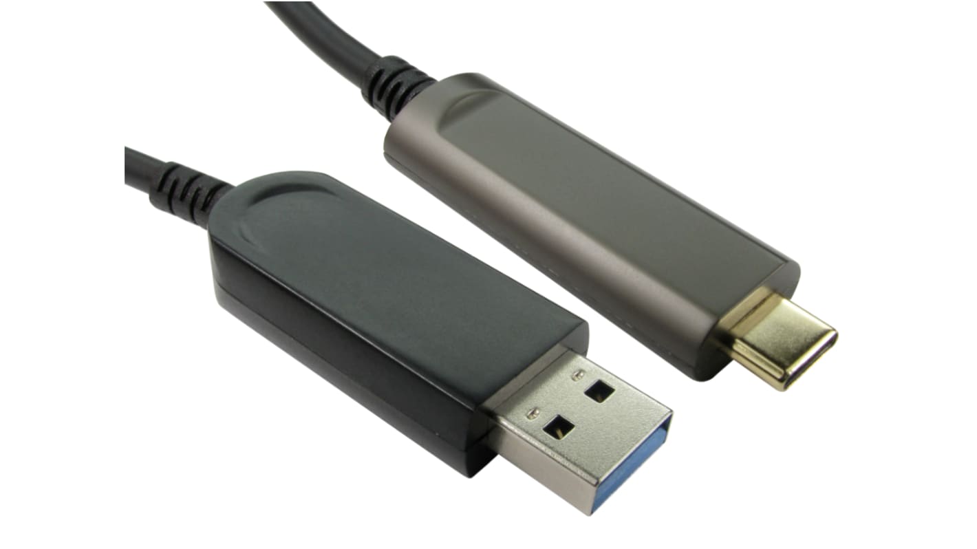 Kabel USB Złącze A USB A Złącze B USB C dł. 10m Przewód USB USB 3.1 kolor: Czarny
