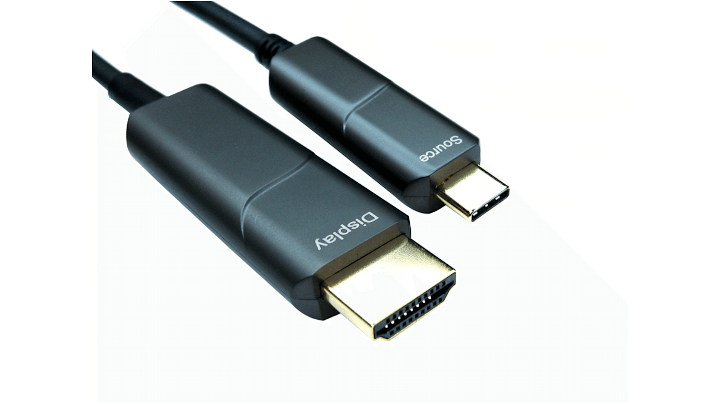 RS PRO USB-Kabel, USB C / HDMI, 20m USB 3.1 Schwarz