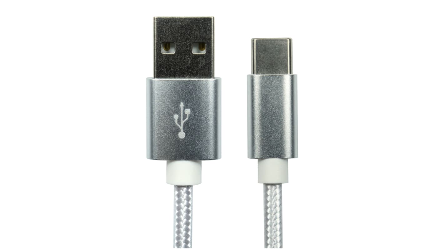 RS PRO USB 2.0 Cable, Male USB C to Male USB A  Cable, 1m