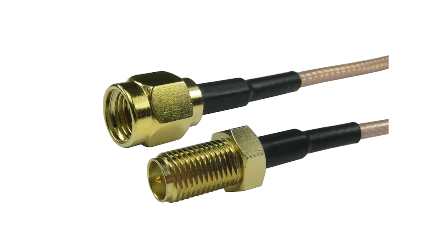 RS PRO Male RP-SMA to Female RP-SMA, 15m, Reverse SMA Coaxial, Terminated50 Ω