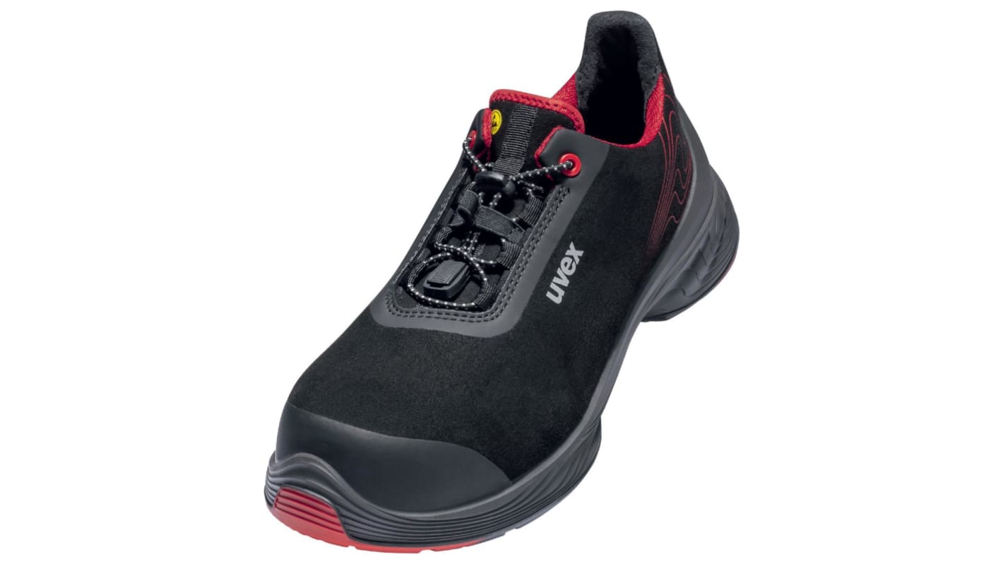 Scarpe basse antinfortunistiche S3 Uvex 68382, , Unisex tg. 41, col. Nero, resistenti all'acqua, con puntale di