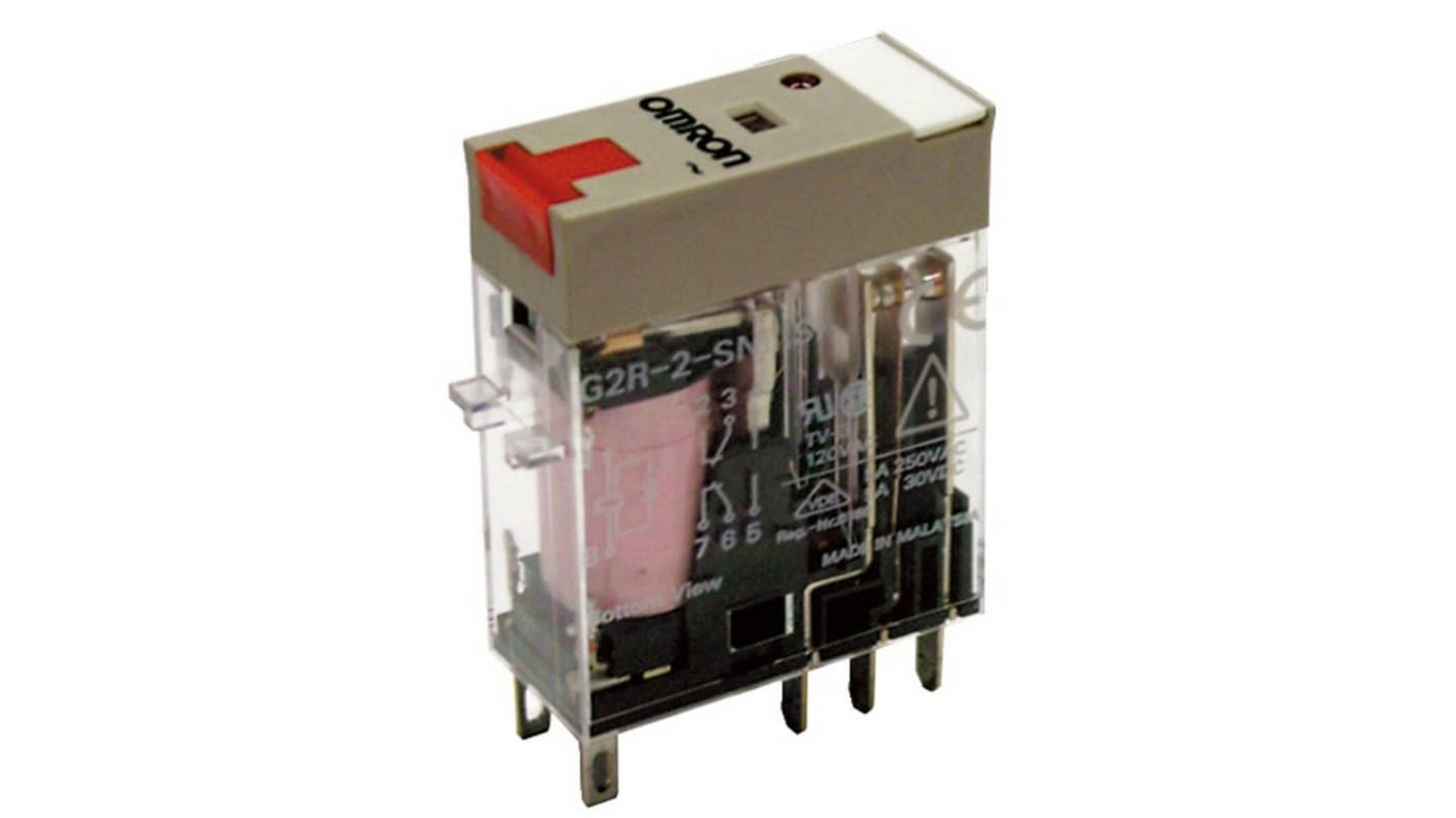 Omron 24V ac Spule 2-poliger Wechsler Steckrelais 5A Monostabiles Relais