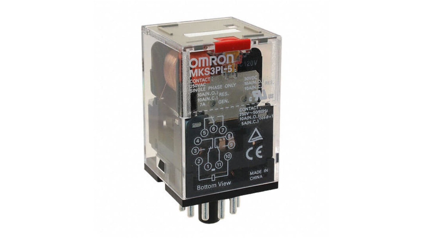 オムロン パワーリレー, 110V ac, 3c接点, 10A, プラグイン