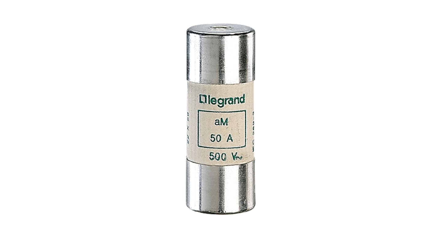 Legrand 50A M Ceramic Cartridge Fuse, 22.2 x 58mm